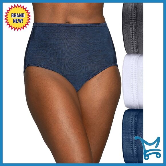 Other - Silky Stretch Brief Panties with Satin Trim - Full Coverage Comfort